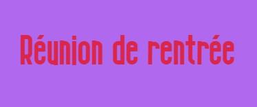 Réunion de rentrée